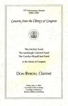 Don Byron koncertje, Library of Congress, 2001