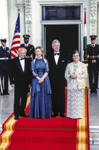 Göncz Árpád köztársasági elnök és Bill Clinton elnök, Washington, Fehér Ház, 1999