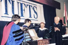 Orbán Viktor díszdoktorrá avatása. Boston, Harvard Egyetem, 2002