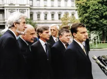 Orbán Viktor miniszterelnök sajtótájékoztatója, Washington, Fehér Ház, 1998